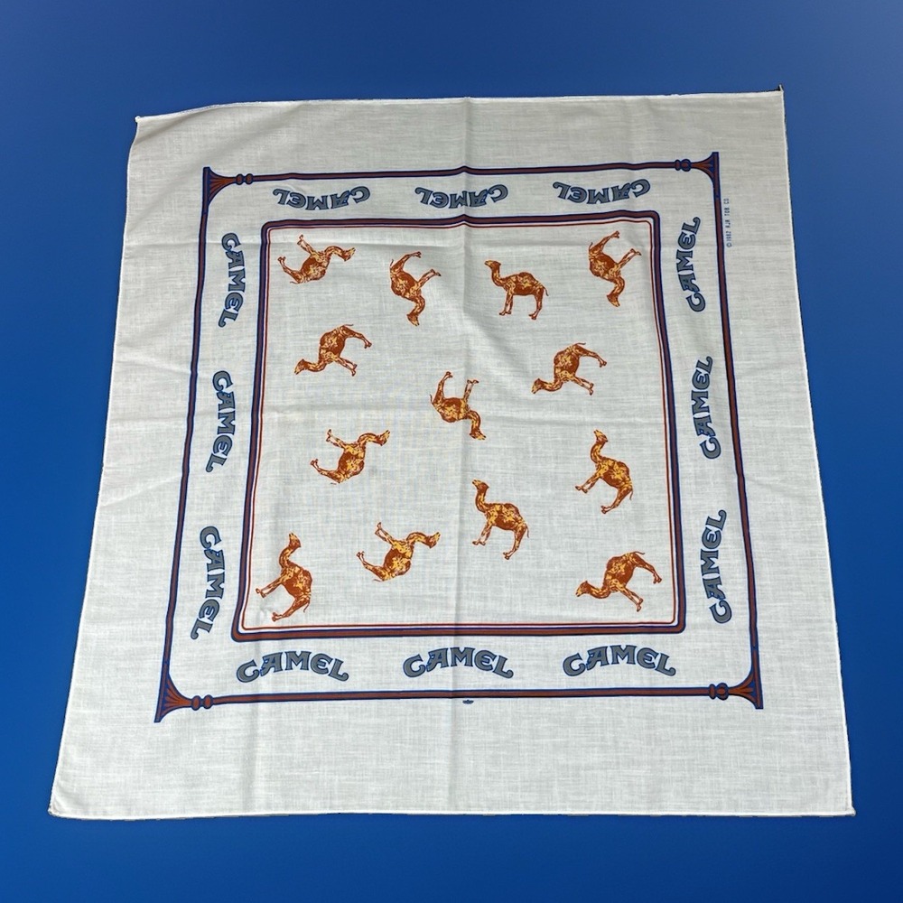 Camel Cigarettes Bandana Handkerchief Vintage 1982 White